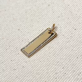 18k Gold Filled CZ Bar Pendant