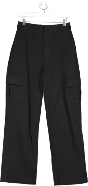 A-DSGN Black Cargo Trousers UK S