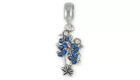 Bluebonnet Jewelry Sterling Silver Handmade Bluebonnet Flower Charm Slide This Charm Will Fit A Pandora® Slide Bracelet BBD2X-PNS