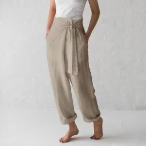 Boho Wide Leg Pants - Beige