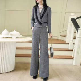 Caroline Short Blazer & Wide Leg Pants Set