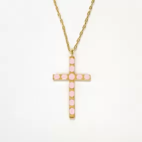 Cross Pendant (Blush) - Gold