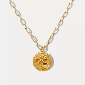 Floral Pendant Lotus Necklace - July