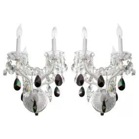 Hollywood Regency 2-Arm Wall Sconces, Pair