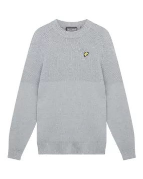 Lyle & Scott Seed Stitch Mock Neck Pullover Mid Grey Marl - SS23