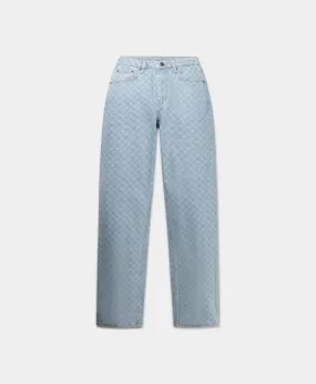 Mid Blue Amba Monogram Relaxed Jeans