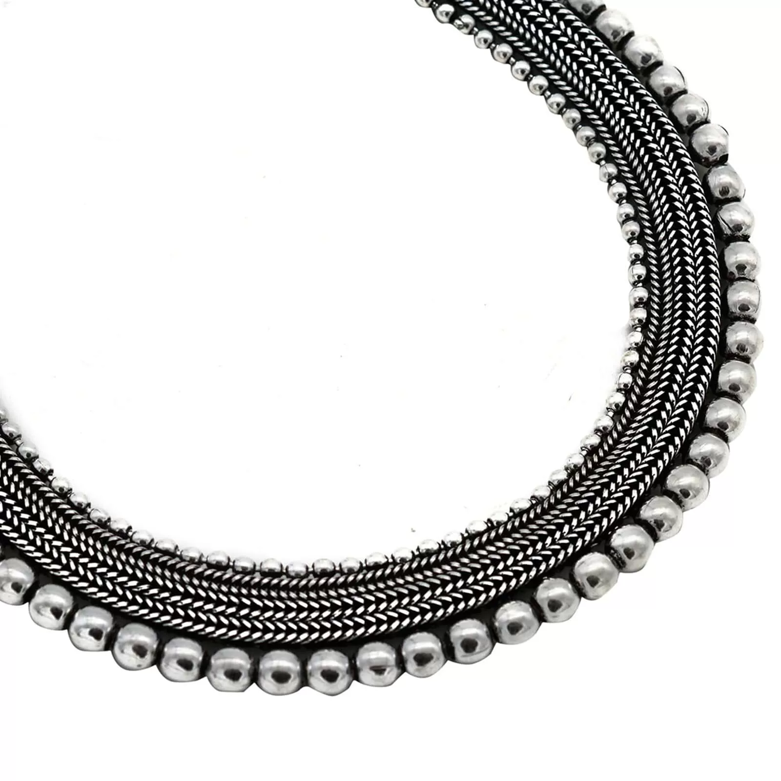 Mira Silver Oxidized Necklace