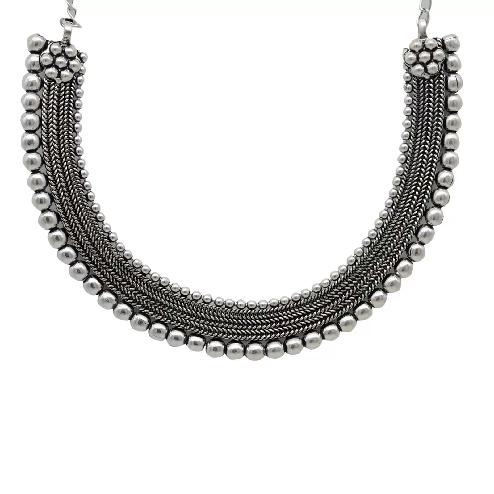 Mira Silver Oxidized Necklace