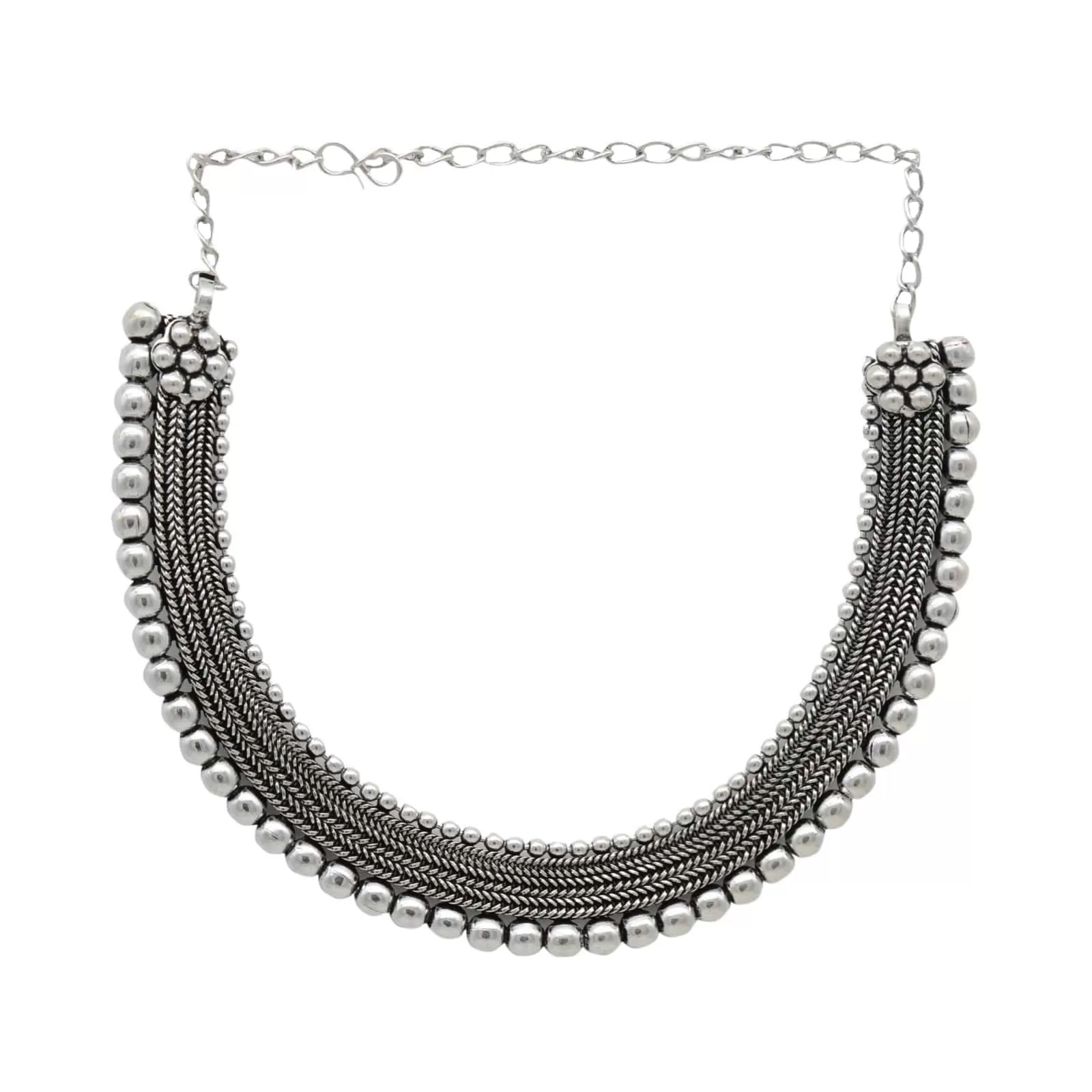 Mira Silver Oxidized Necklace