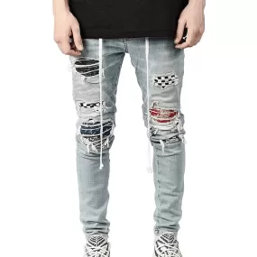 Ripped Skinny Biker Jeans