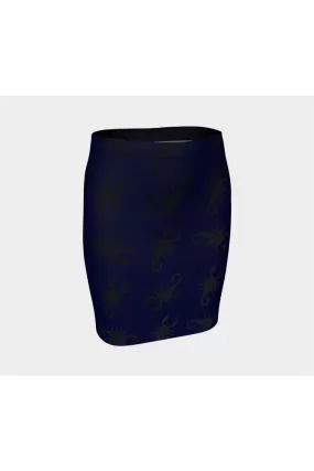 Scorpions at Night Fitted Skirt