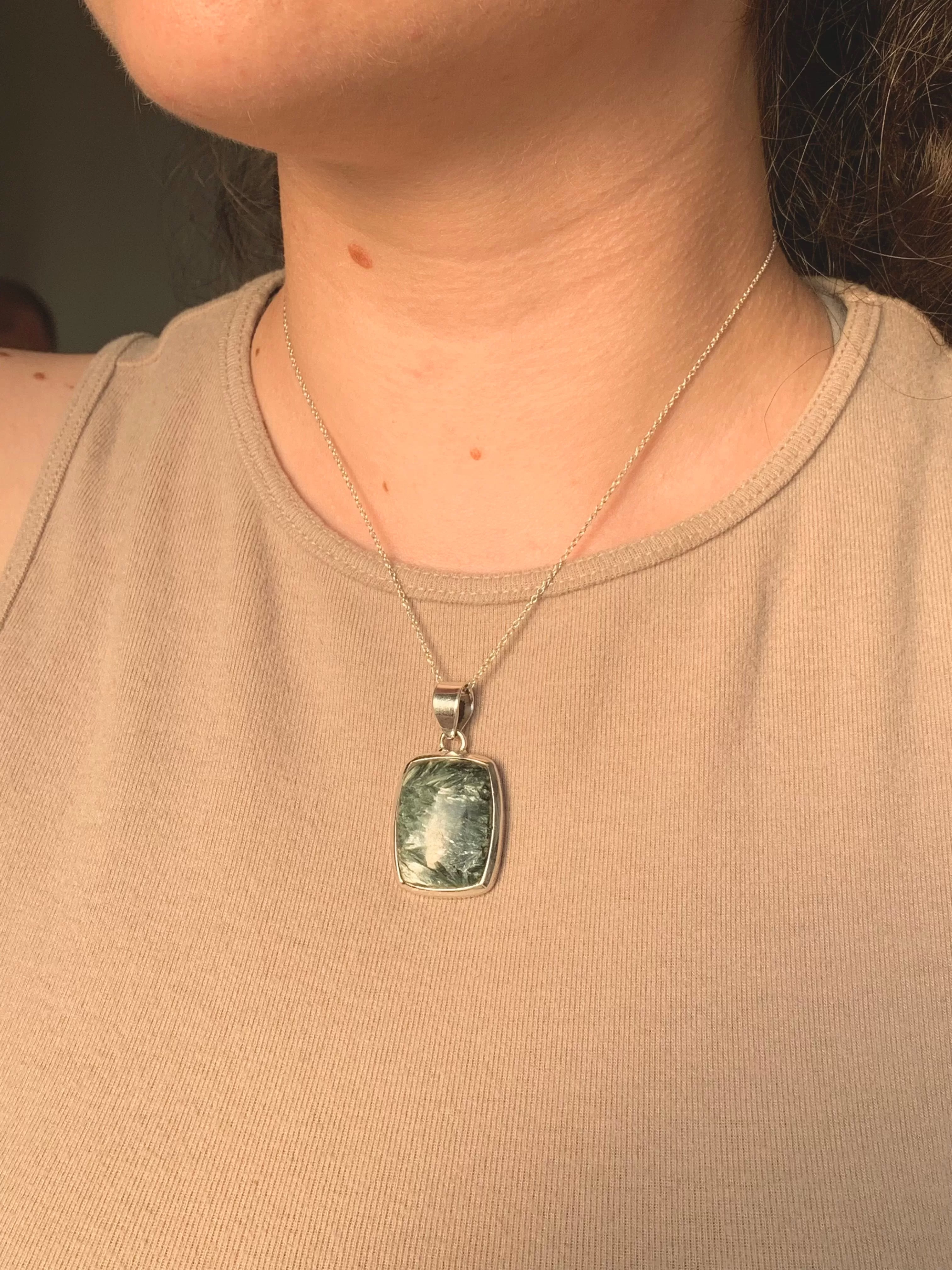 Seraphinite Naevia Pendant - Square