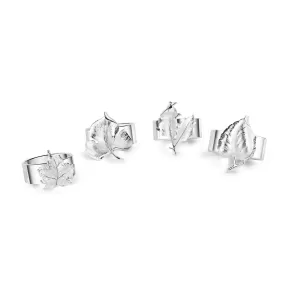 Silver Plated Leaf Napkin Ring Set Of 4