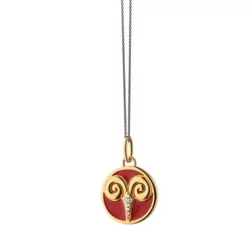 Vermeil Aries Horoscope Charm Necklace