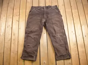 Vintage 1990s Thermal Lined Carhartt Double Knees Size 45 x 31 / Rare Carhartt / Perfectly Distressed / Carpenter Pants